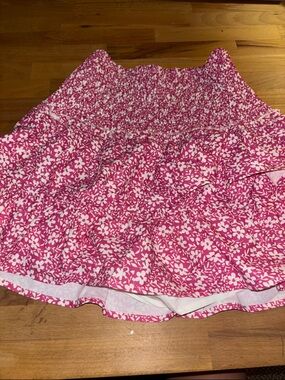 Pink Floral Mini Skirt